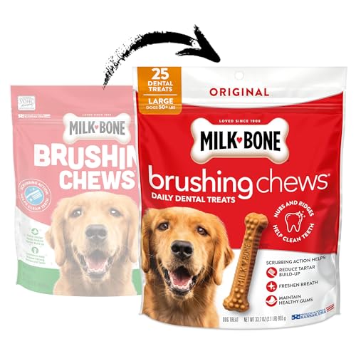 Milk-Bone Brushing Chews Original Sabor Pollo, dientes más frescos para tu perro