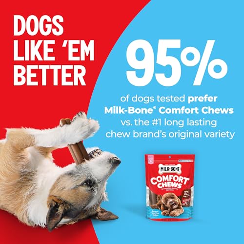 Milk-Bone Comfort Chews sin cuero crudo, opción suave para digestión
