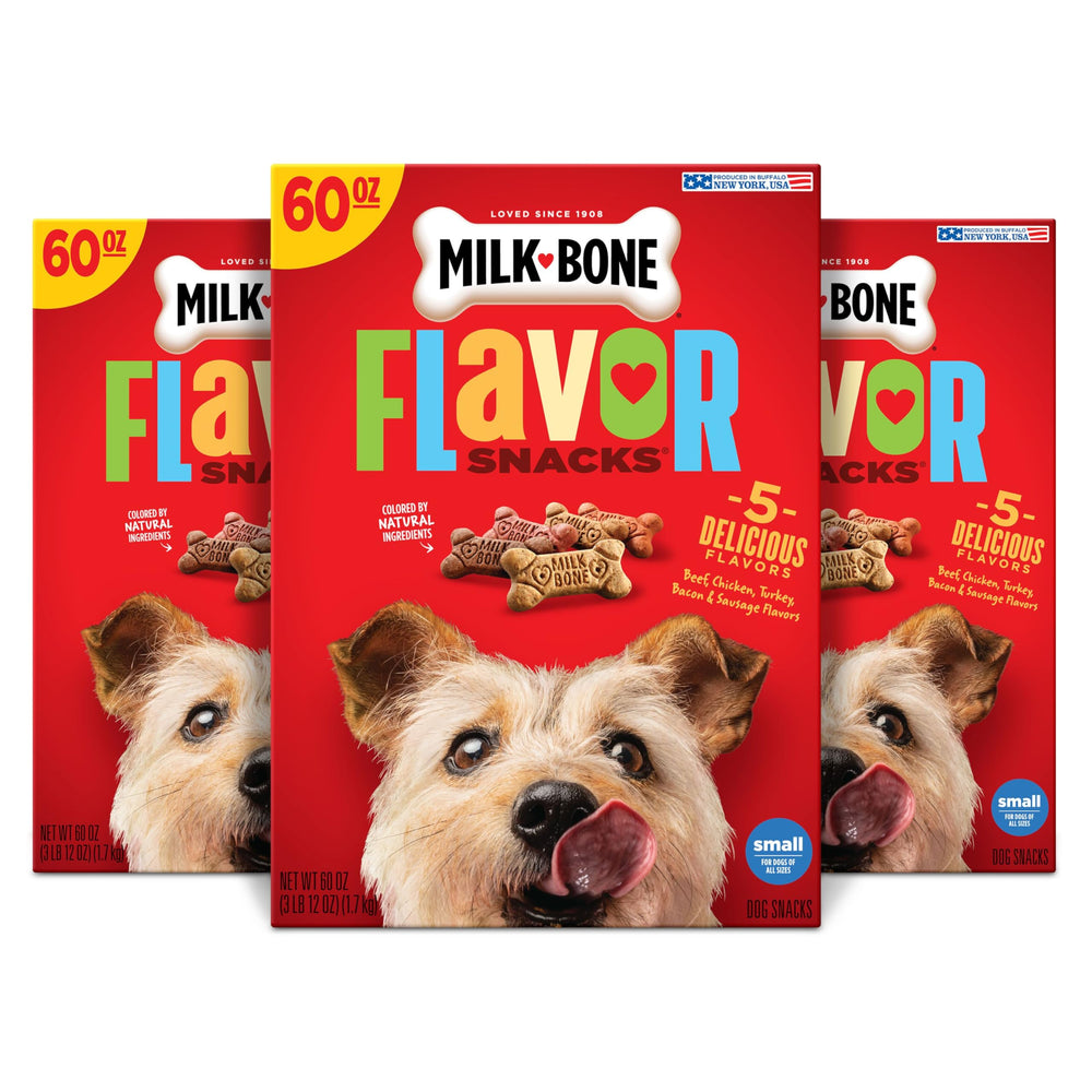 Milk-Bone empaque de tres cajas de 60 onzas, ideal para premiar a tu perro.