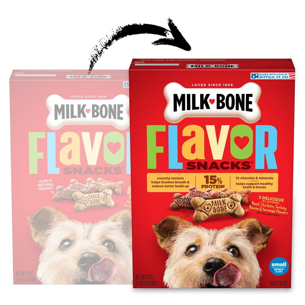 Milk-Bone Bocaditos de Sabor, sabor carne de res, premio sabroso.
