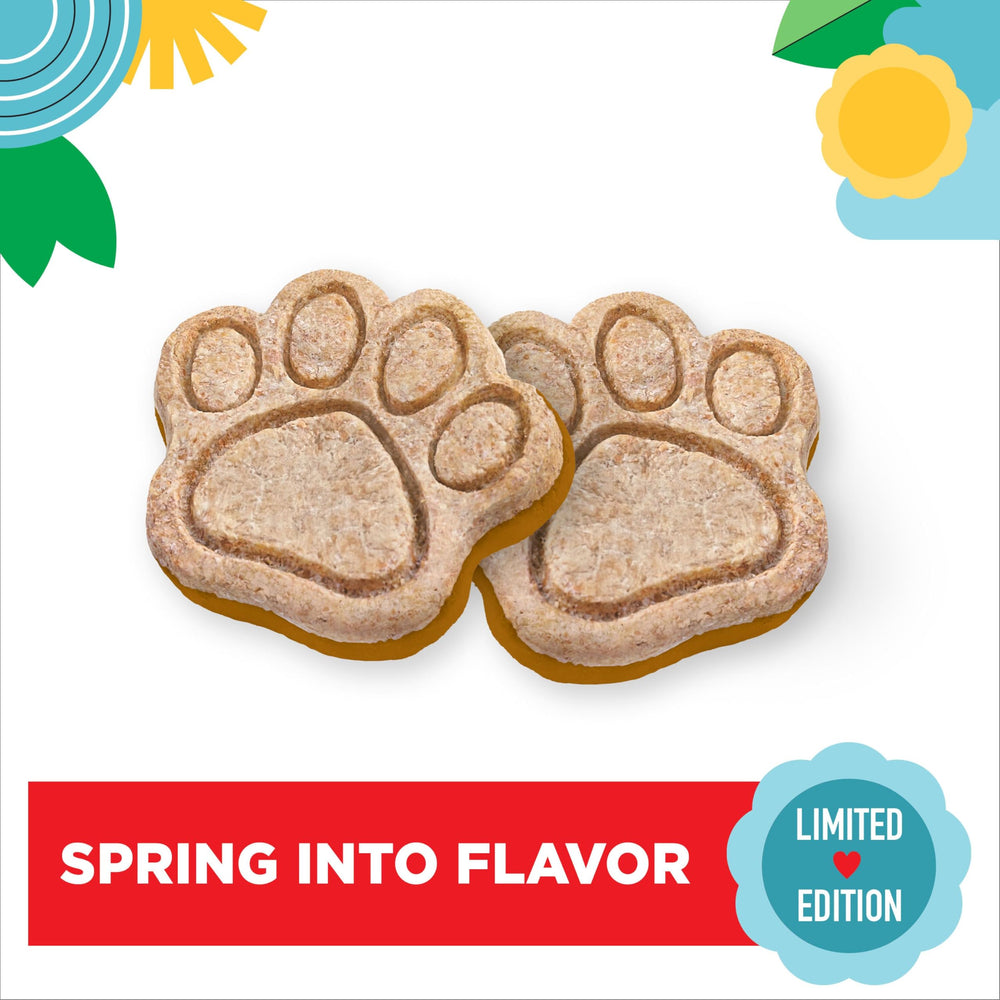 Milk-Bone galletas para perros, sabor manzana con cacahuate.
