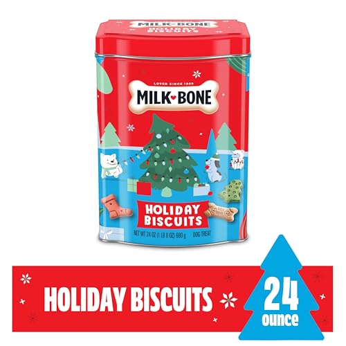 Milk-Bone galletas navidad forma hueso, crocantes para premiar a tu perro.