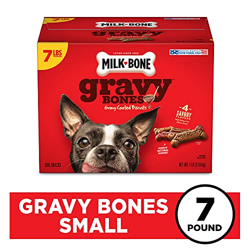 Milk-Bone Gravy Bones sabor pollo bañado en salsa, sabor delicioso.