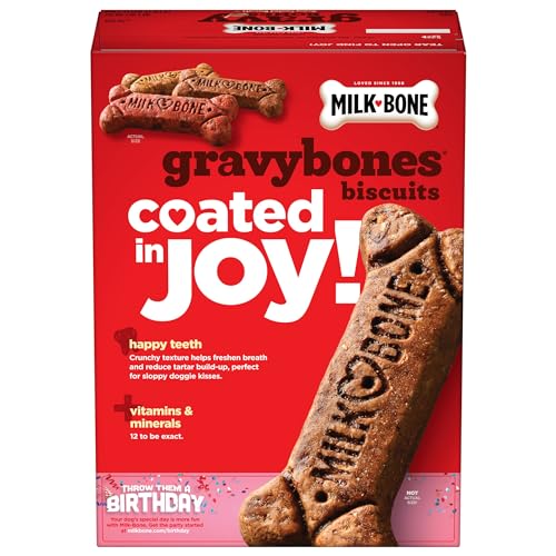 Milk-Bone GravyBones sabor res, snack para perros.