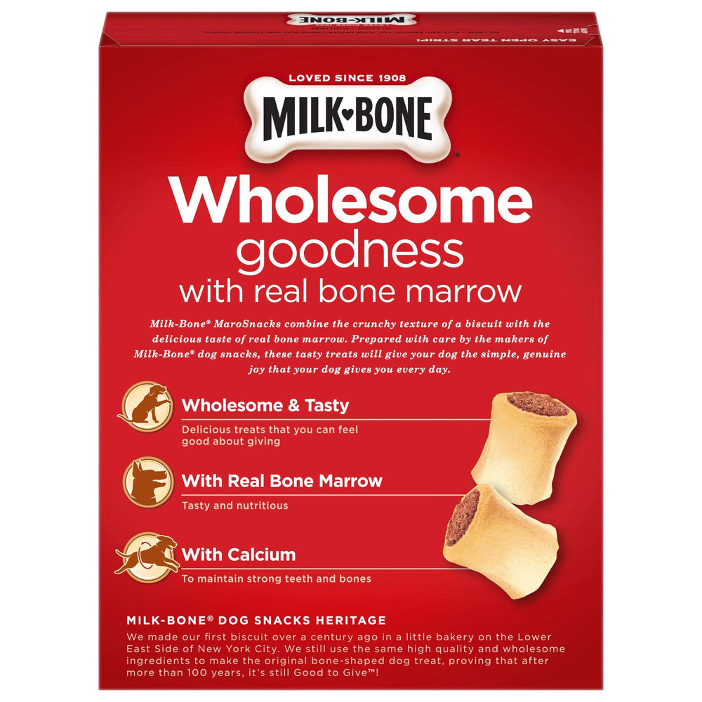 Milk-Bone MaroSnacks: interior de medula osea, sabor carnoso para perros pequeños