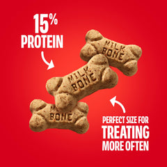Milk-Bone Minis Original con 15% proteína, nutre sin perder el sabor.