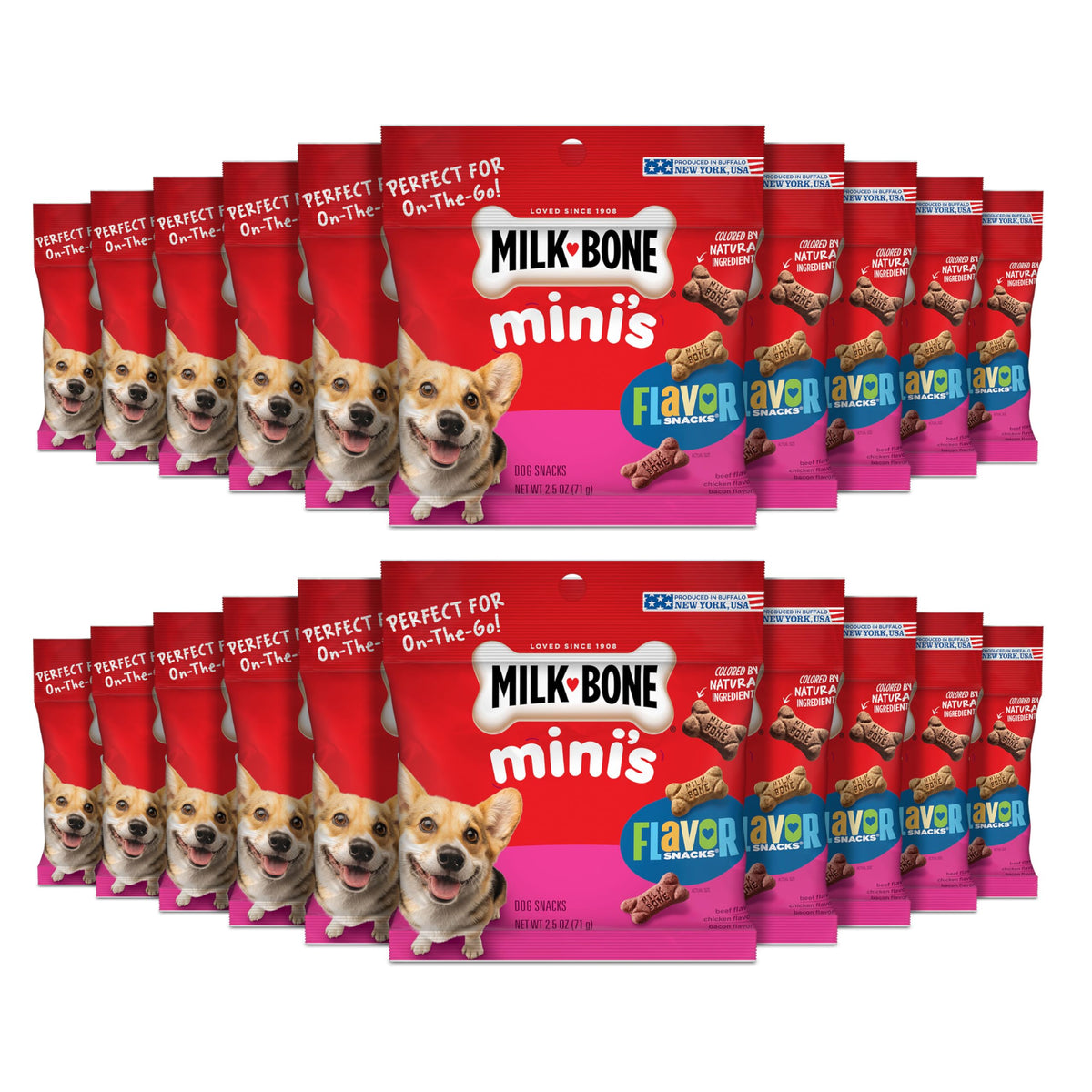 Milk-Bone Minis en empaque de 20 bolsas, variedad de sabores