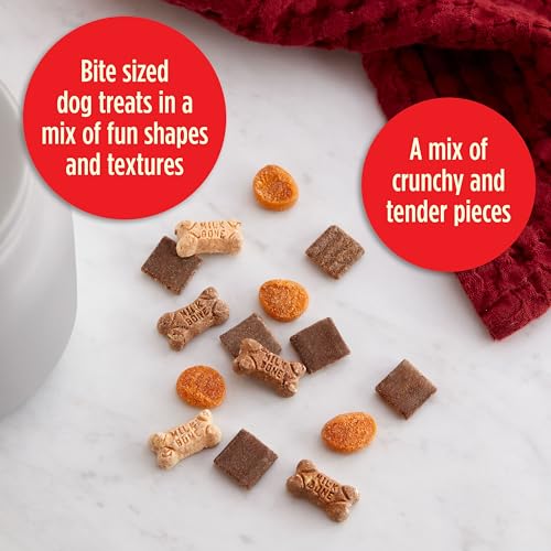 Milk-Bone Trail Mix texturas crujientes y tiernas en cada bocado para perros.