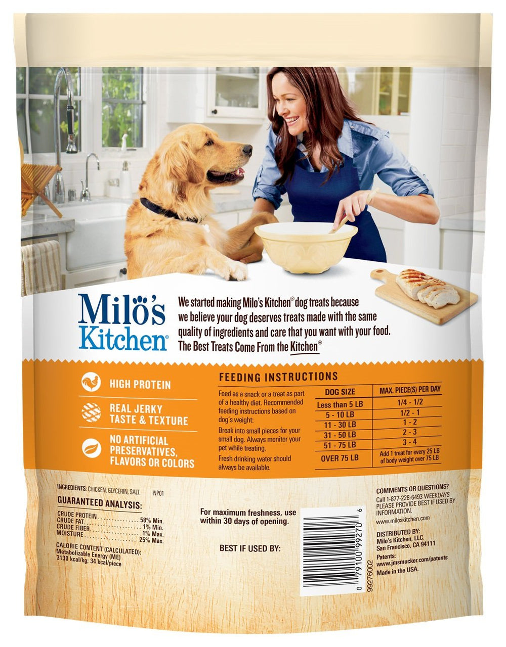 Milo's Kitchen sin-conservantes-artificiales: opción natural para perros.