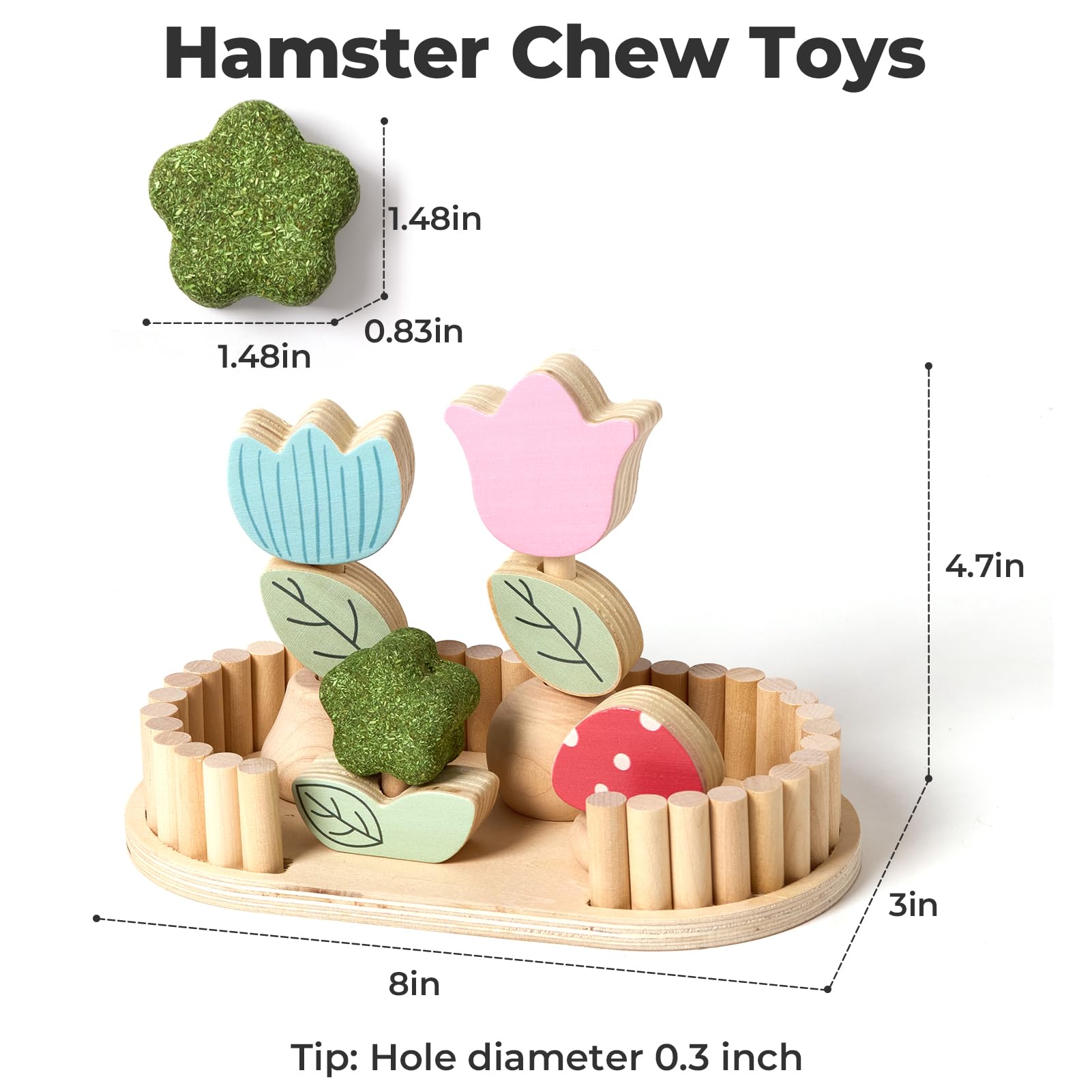 Mini&moe flor comestible removible para jaula, snack natural