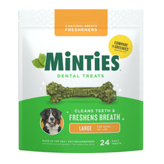 Minties, huesos dentales para perros grandes, ayudan a limpieza dental.