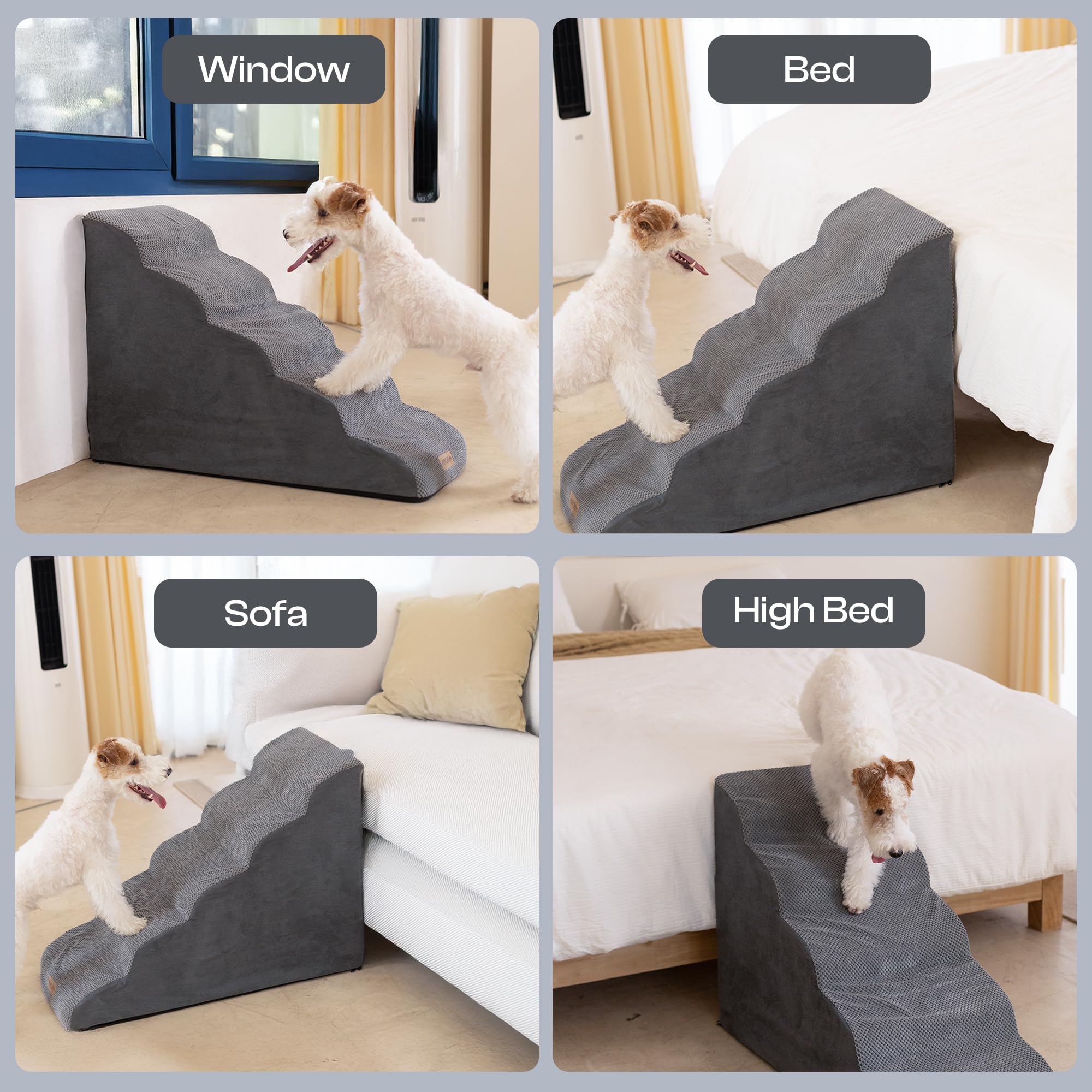 Miorun escalones de espuma 30D ergonómicos para mascotas pequeñas y medianas