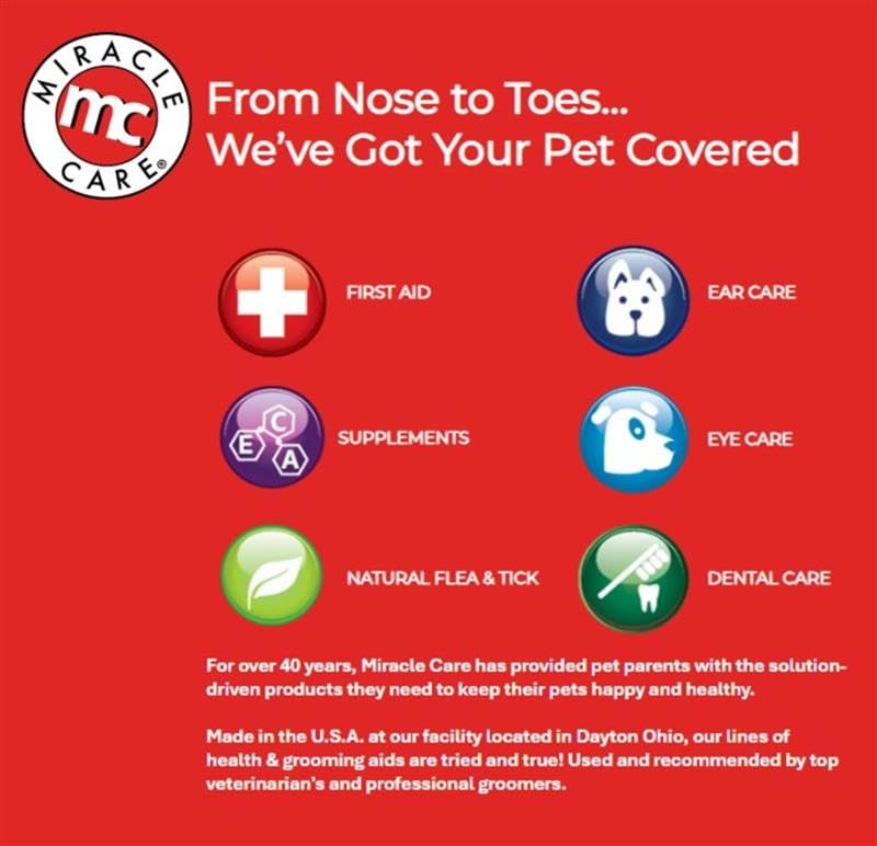 Cuidado diario con Miracle Care para mascotas en casa.