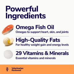 Miracle Vet nutrición fácil de usar, ideal como topper o mezcla diaria.