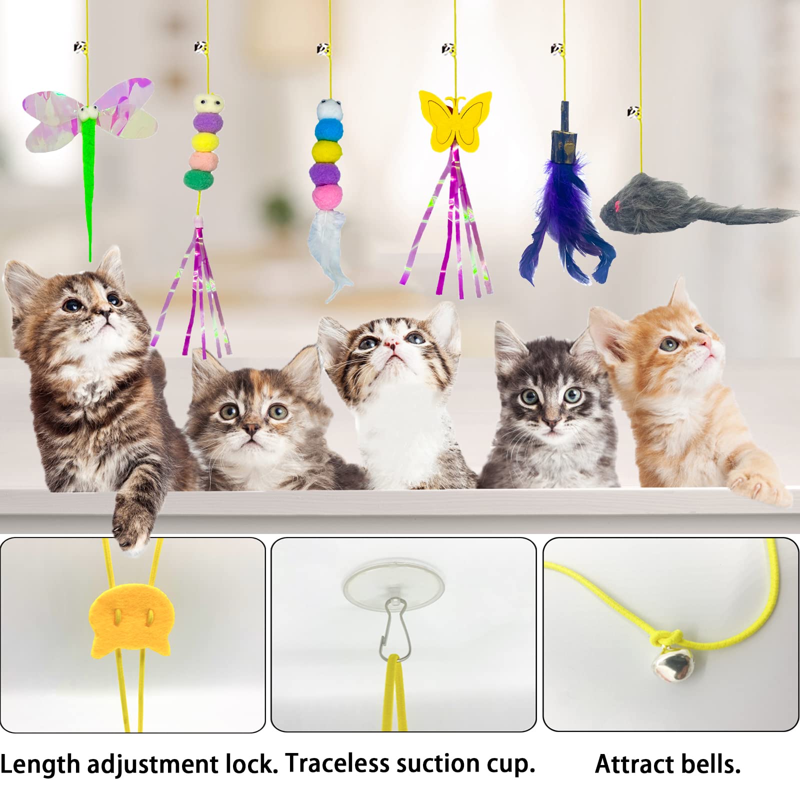 Mitubati Pack 6 Juguetes, diversión continua para varios gatos