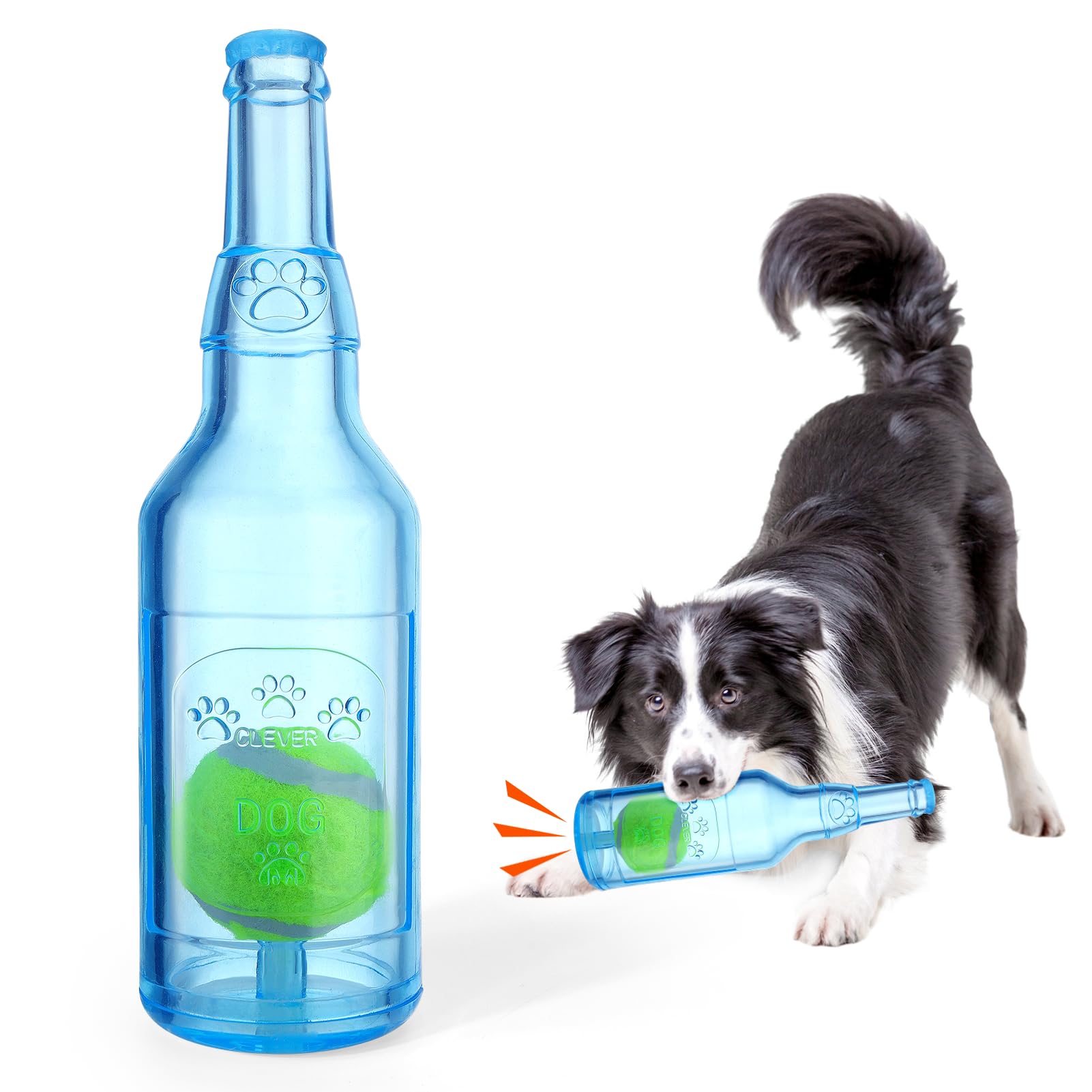 Juguete de botella de agua Mity rain para perros, ideal para juego interactivo y distracción positiva.