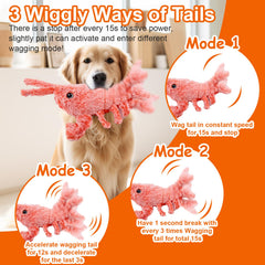 Langosta con movimiento para perros, energía extra para sesiones de juego activas.