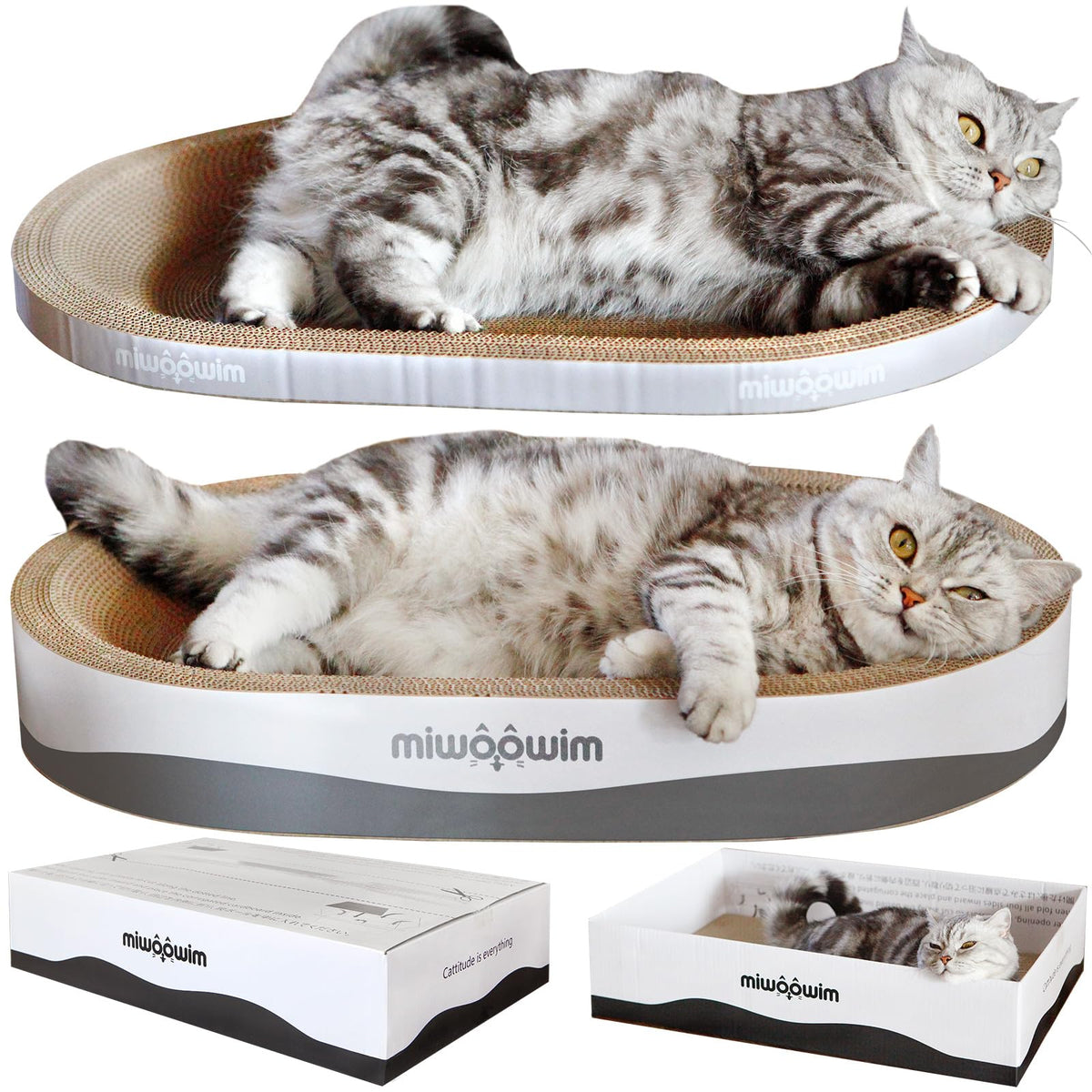 Miwoowim rascador oval grande para gatos, perfecto para rascar y descansar