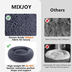 MIXJOY cama para gatos redonda, tacto suave y siestas relajadas.