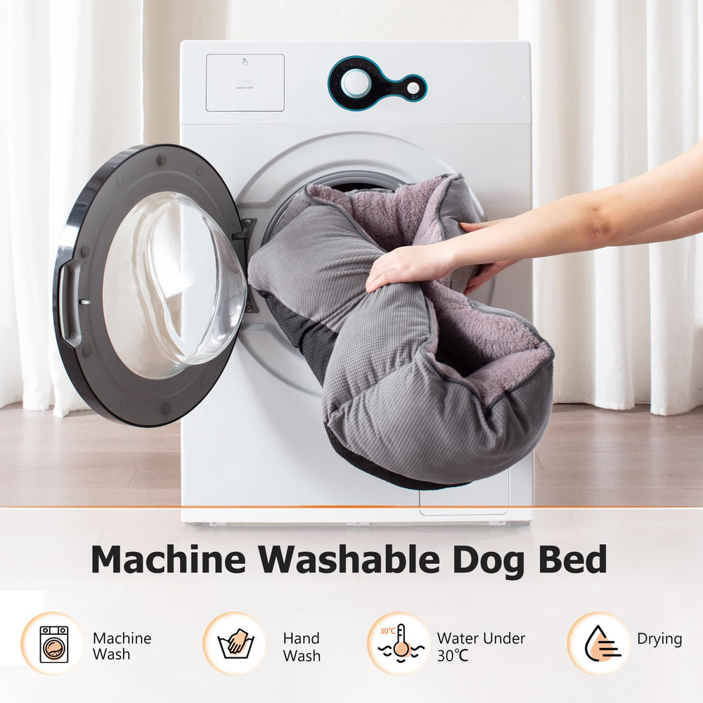 Cama MIXJOY para mascotas, uso diario y confort en interior gris.