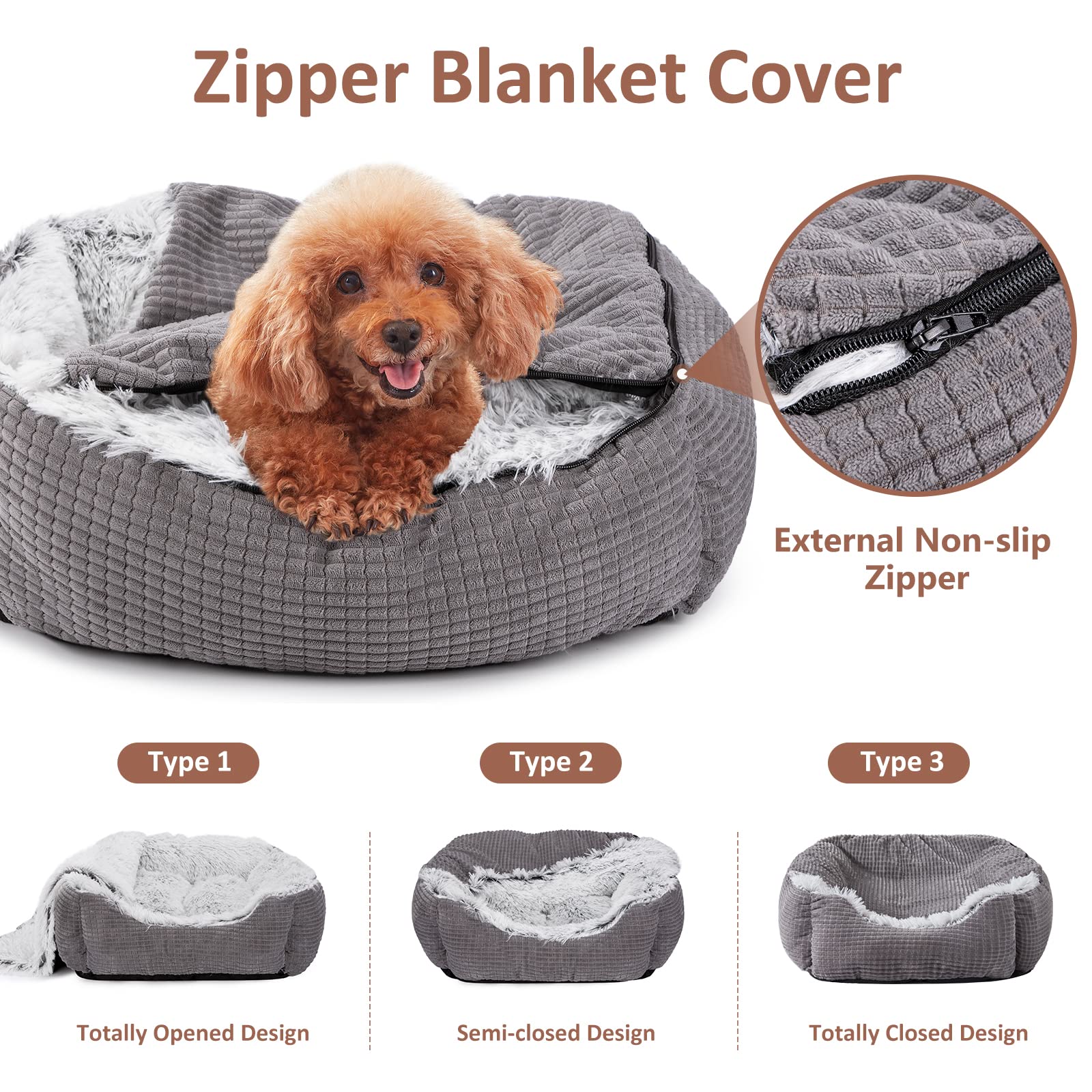 Cama MIXJOY para perros, vista lateral, soporte suave para cuello