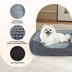 MIXJOY cama-perro franela-suave, primer plano de tela suave para dormir cómodo.