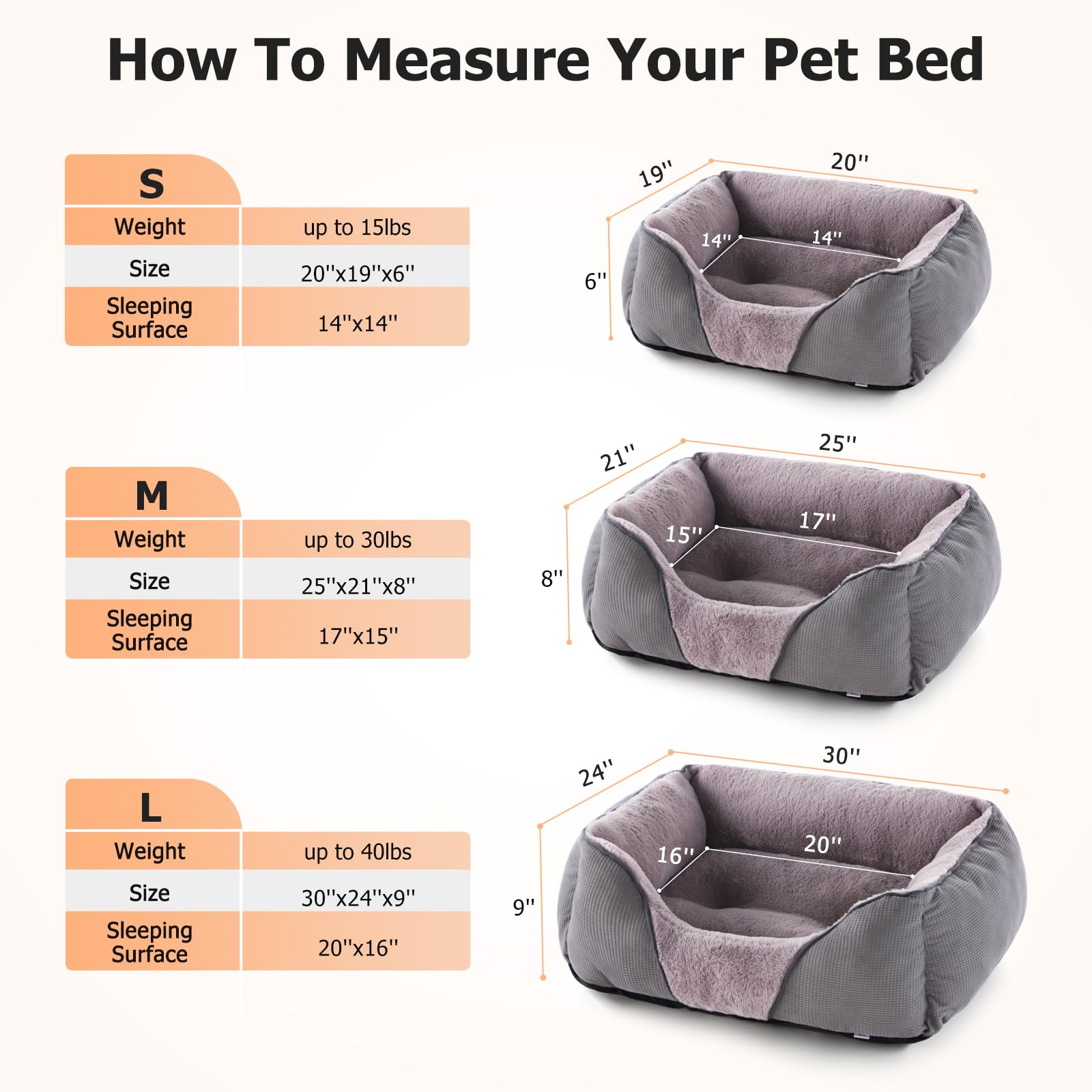Cama MIXJOY para perros y gatos en interior, lavable y fácil de mantener.