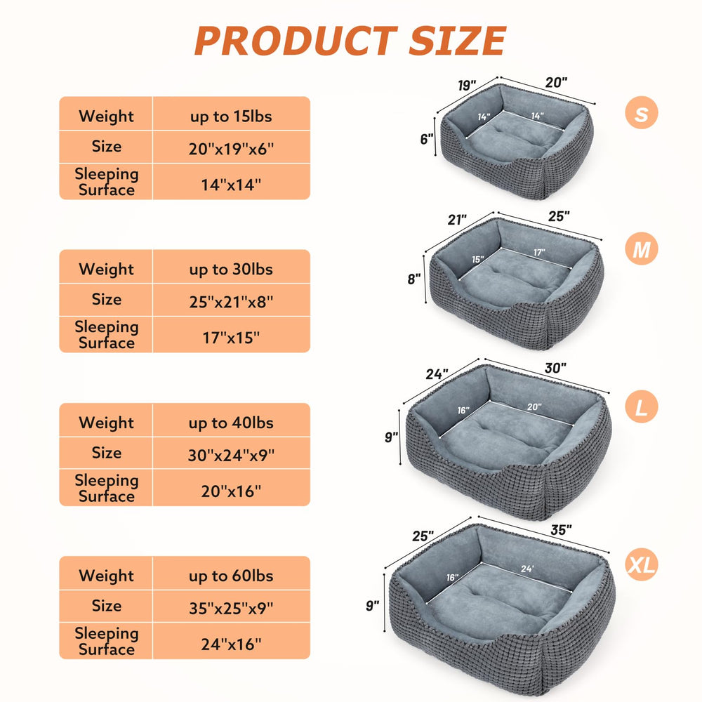 MIXJOY cama 25x21, tamaño medio ideal para mascotas pequeñas y medianas.