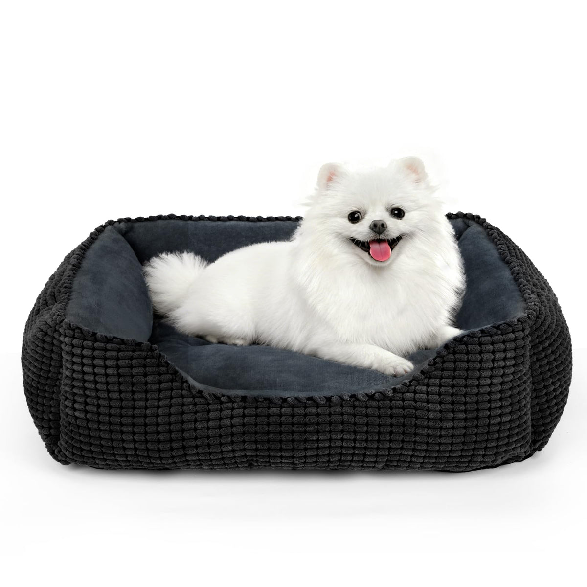 Cama MIXJOY para perros medianos con diseño rectangular ergonómico para descanso cómodo.