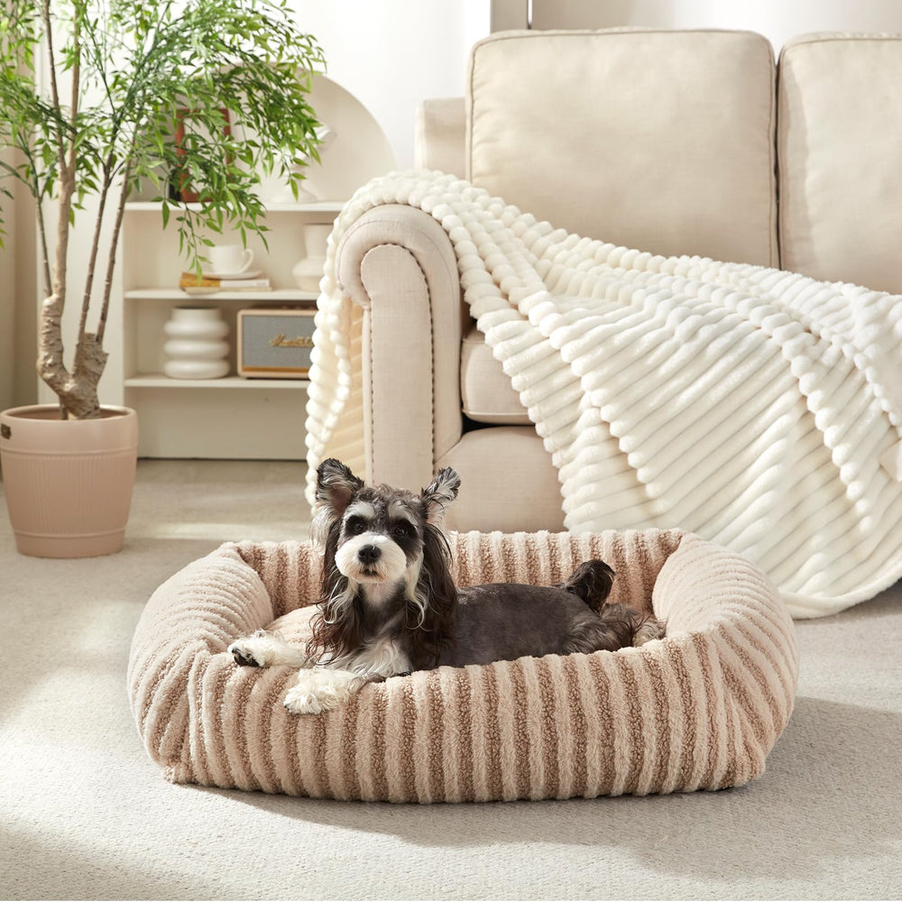 Cama MIXJOY para perros con pelaje sintético suave, refugio cómodo para siestas
