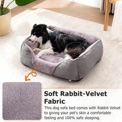 Cama MIXJOY para perro pequeño, vista lateral, bordes suaves y cómodos.