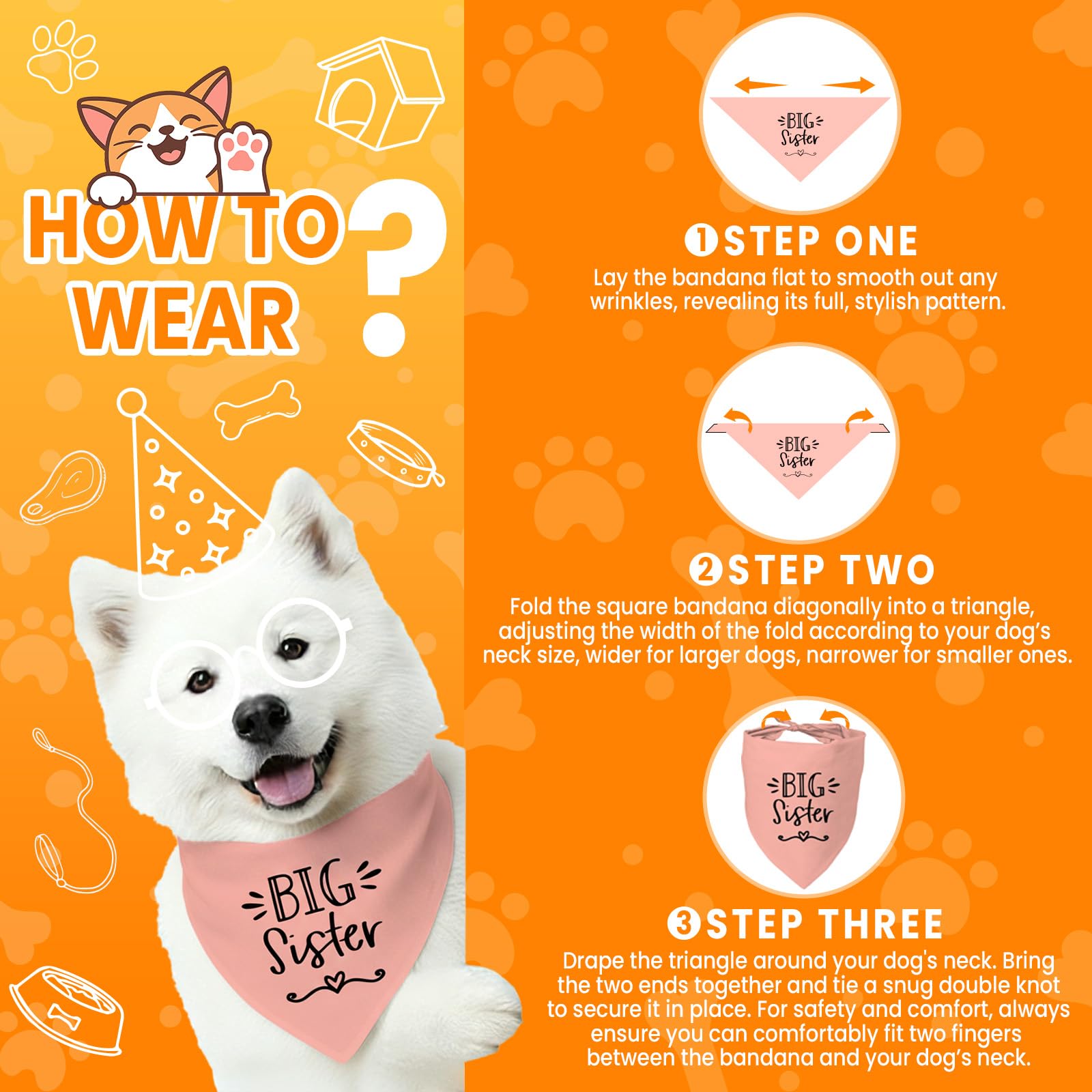 Bandana Mixrowa de lavado fácil para perro, lavable a máquina.