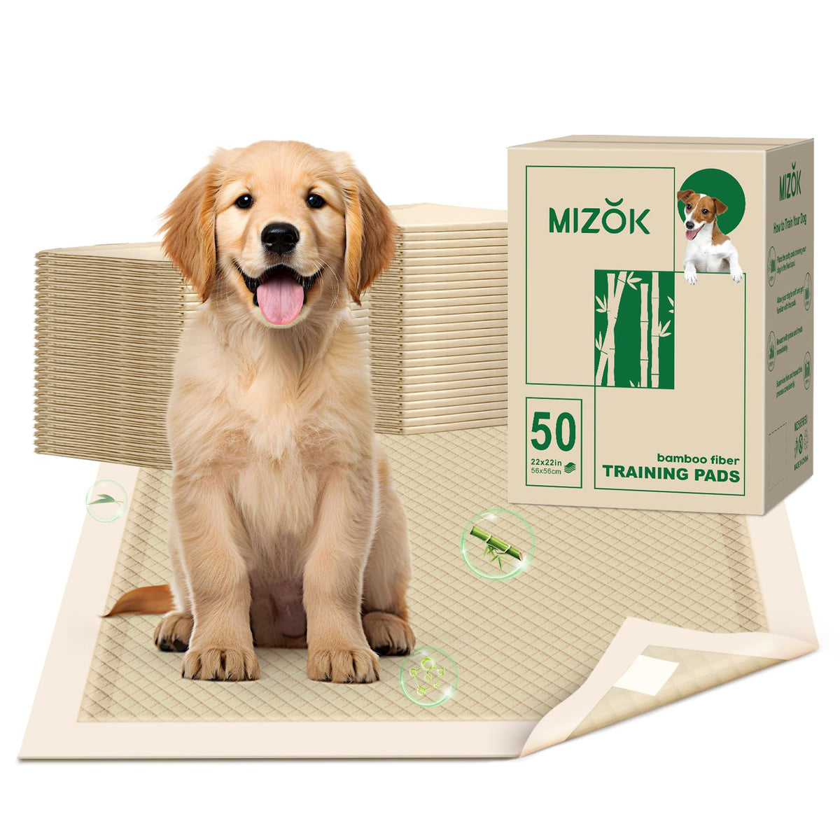MIZOK almohadillas para cachorros con empaque discreto para almacenamiento fácil