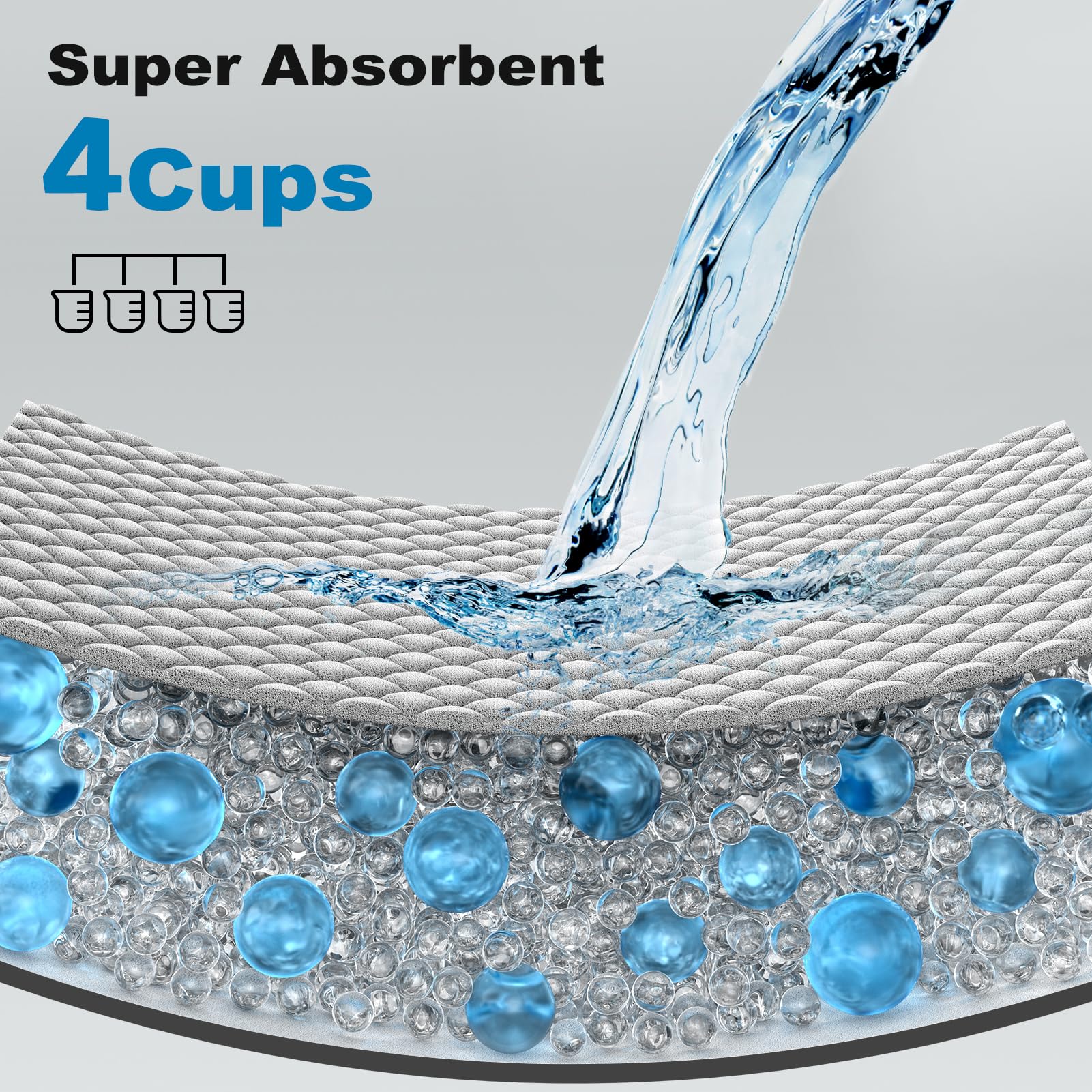 Superficie seca con patrón de diamante 3D para secado rápido y comodidad del animal.