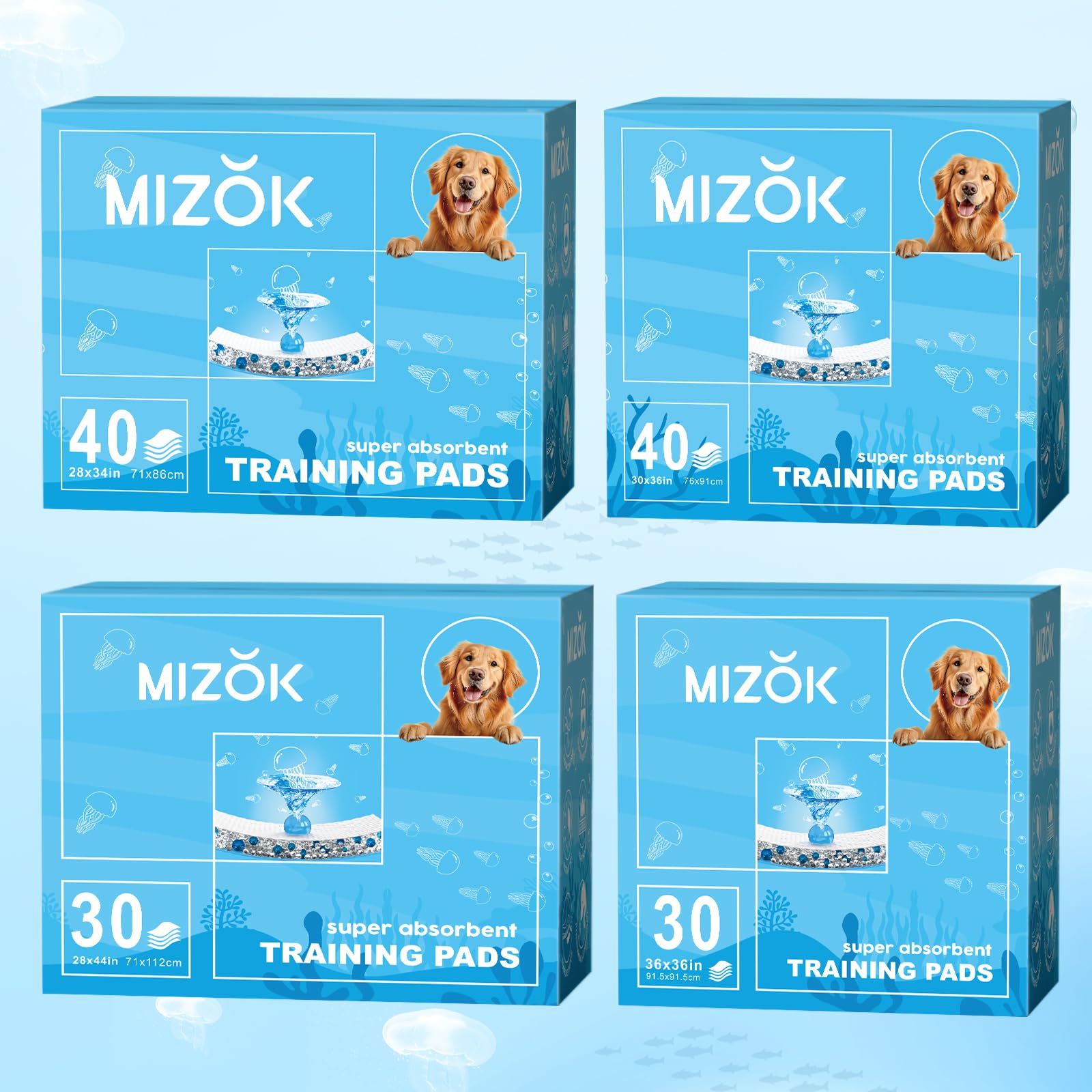MIZOK pads de entrenamiento para perros con control de olor marino para mayor frescura