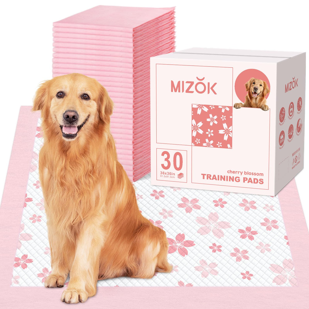 MIZOK Pañales para cachorros rosa cerezo, empaque frontal para colocar fácilmente