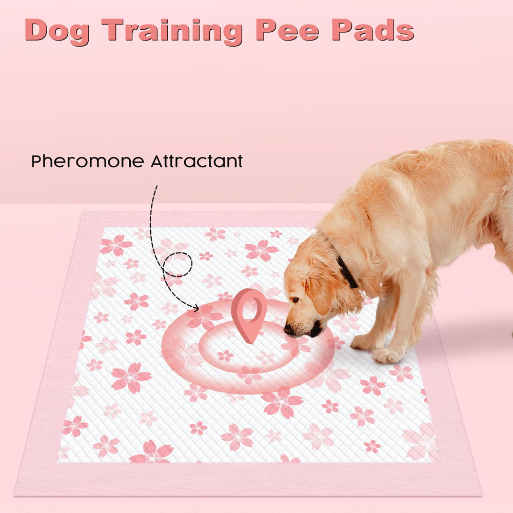 MIZOK Puppy Pads rosa cerezo, superficie de seis capas para mejor absorción