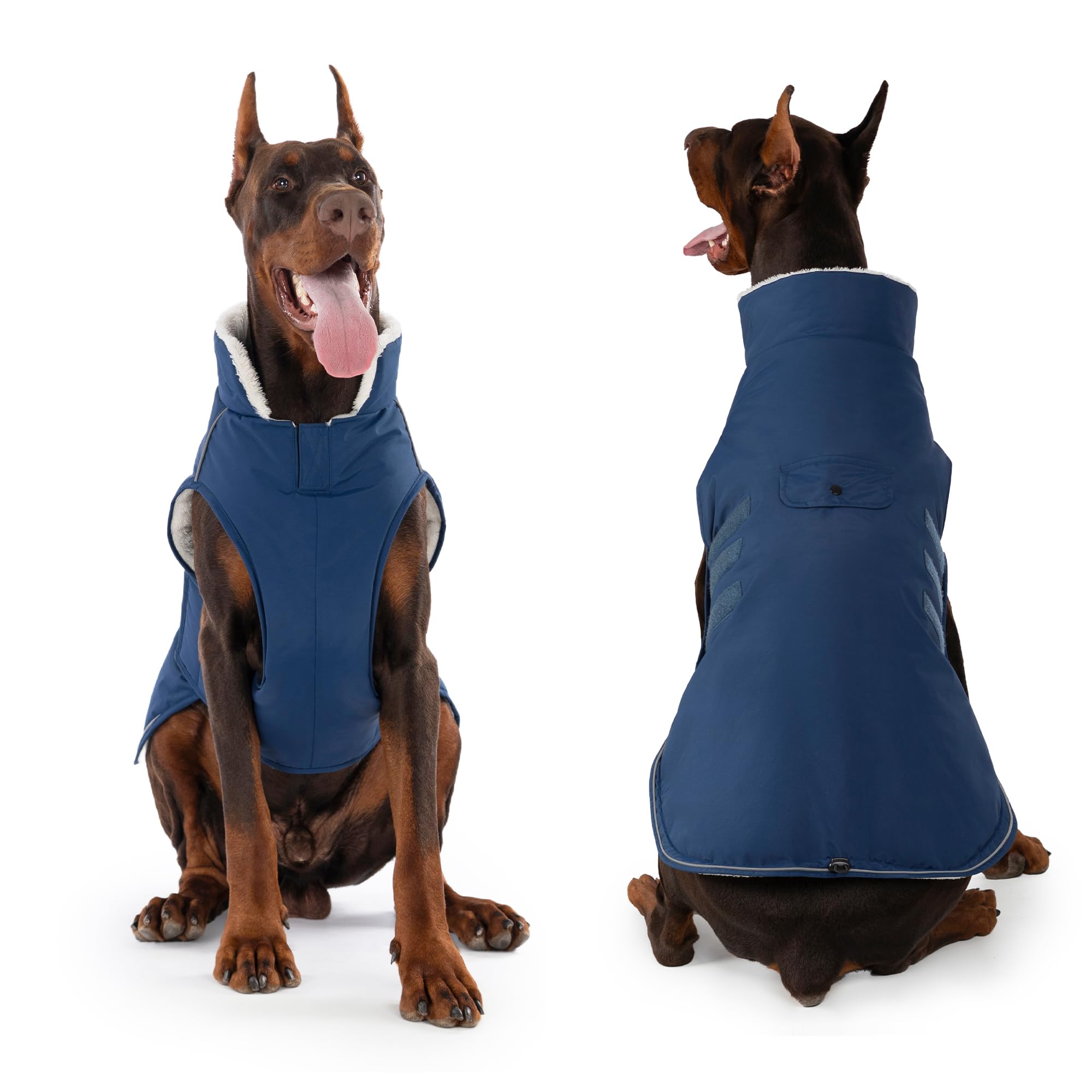 Mklhgty cuello alto plegable brinda calor adicional al perro.