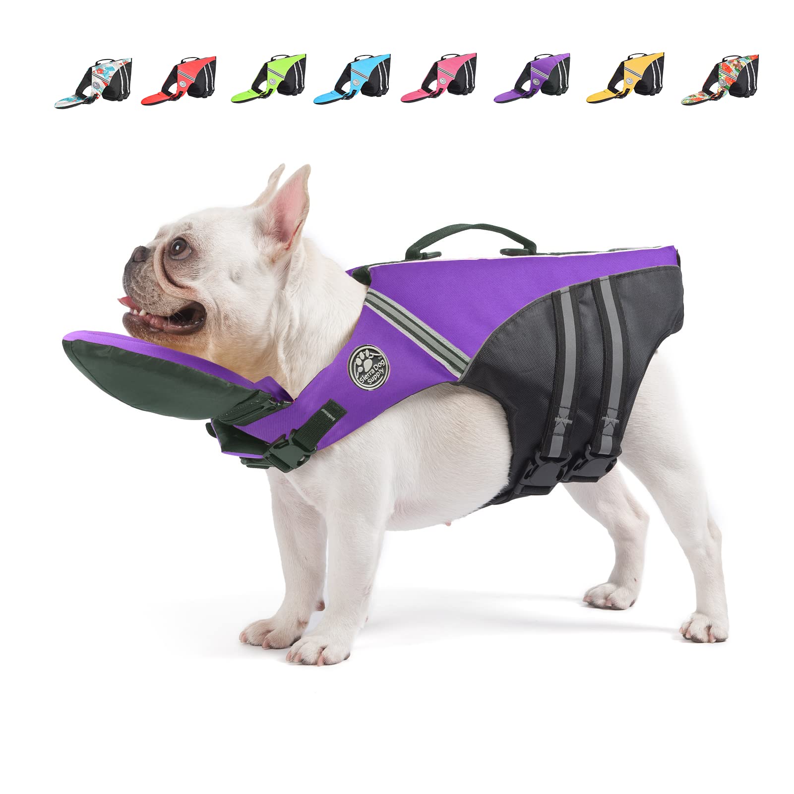 Mklhgty chaleco salvavidas para perro con reflectante para mayor visibilidad al nadar.