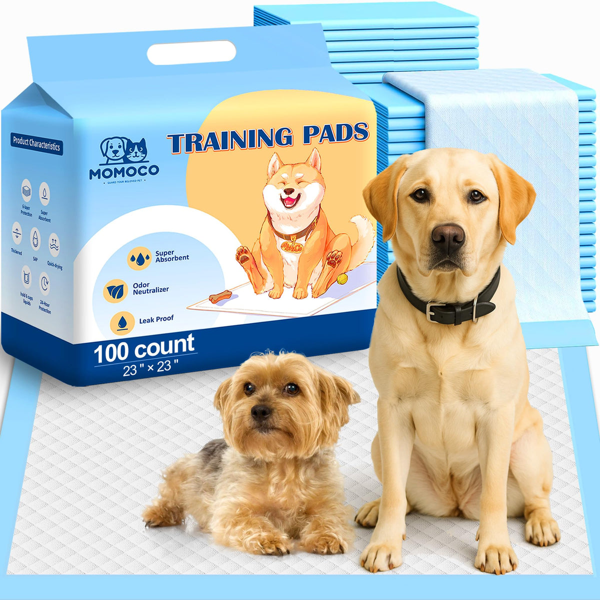 Almohadillas MoMoCo para cachorros con absorbencia 6 capas para entrenamiento eficaz