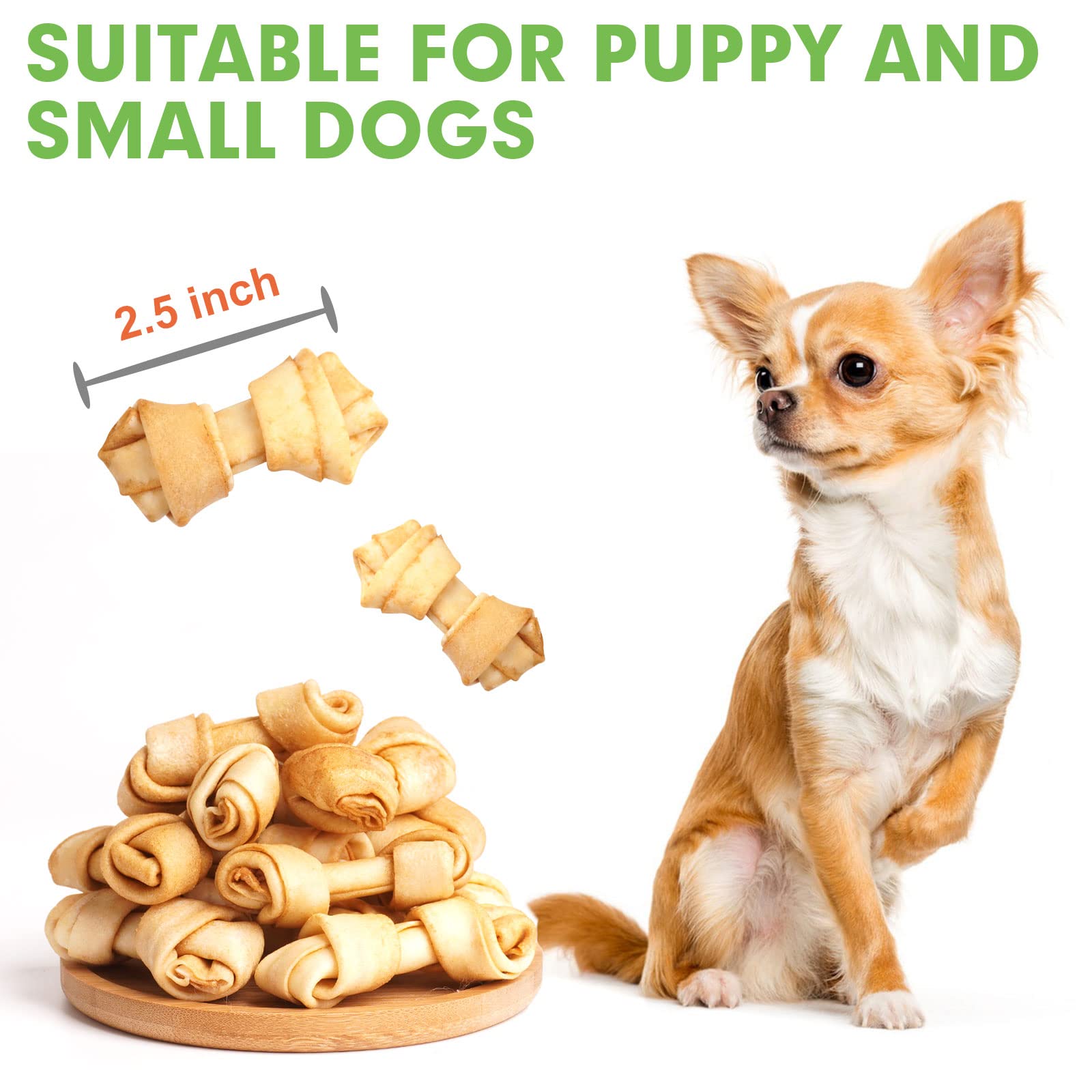 MON2SUN cuidado dental con rawhide sin colores artificiales para perros.