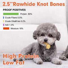 MON2SUN sabor pollo, huesos rawhide para perros pequeños, 2-5 pulgadas.