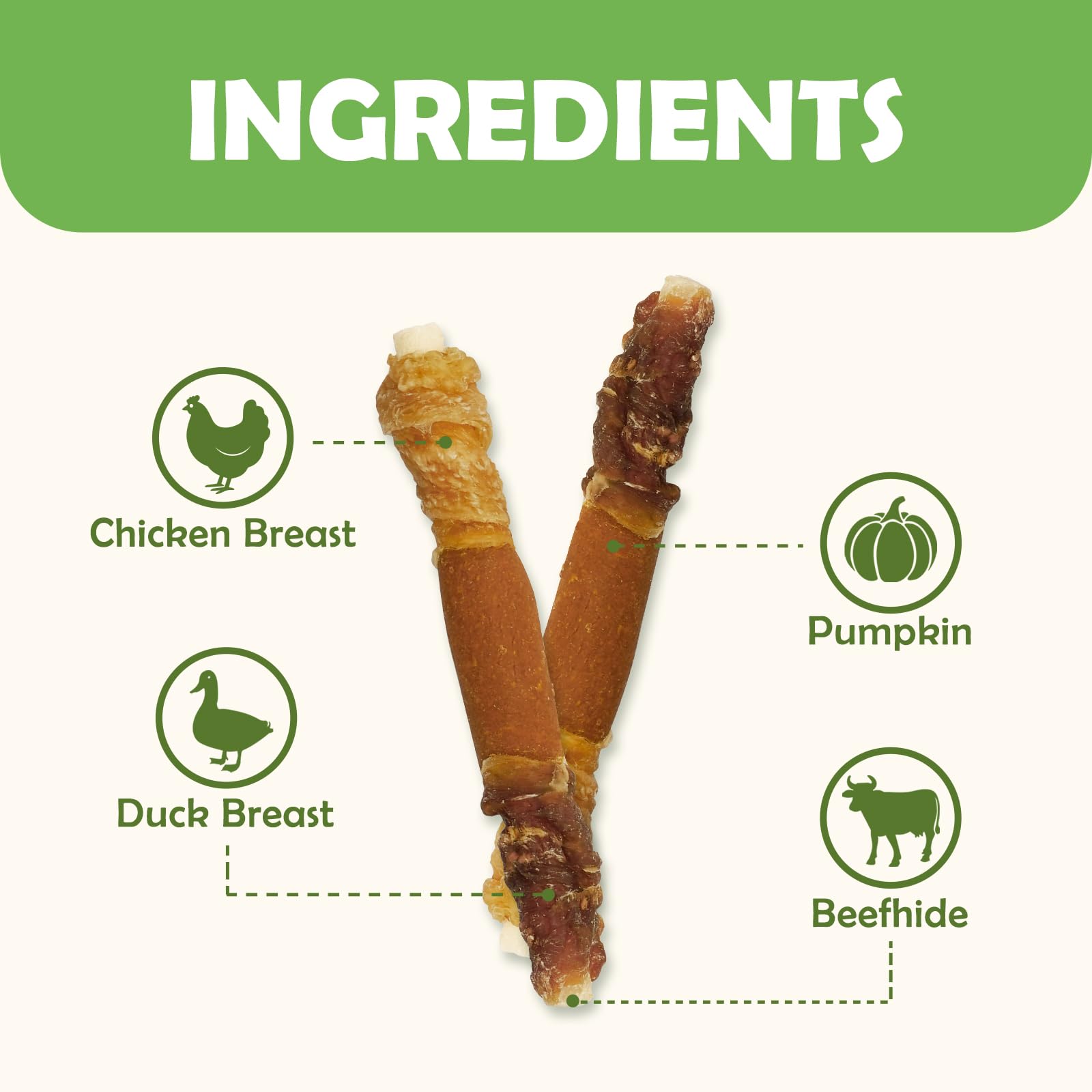 MON2SUN ingredientes naturales pollo pato calabaza para golosinas sabrosas