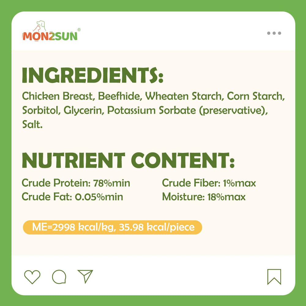 MON2SUN pollo-envuelto-dura, sabor sabroso para sesiones de masticación prolongadas.