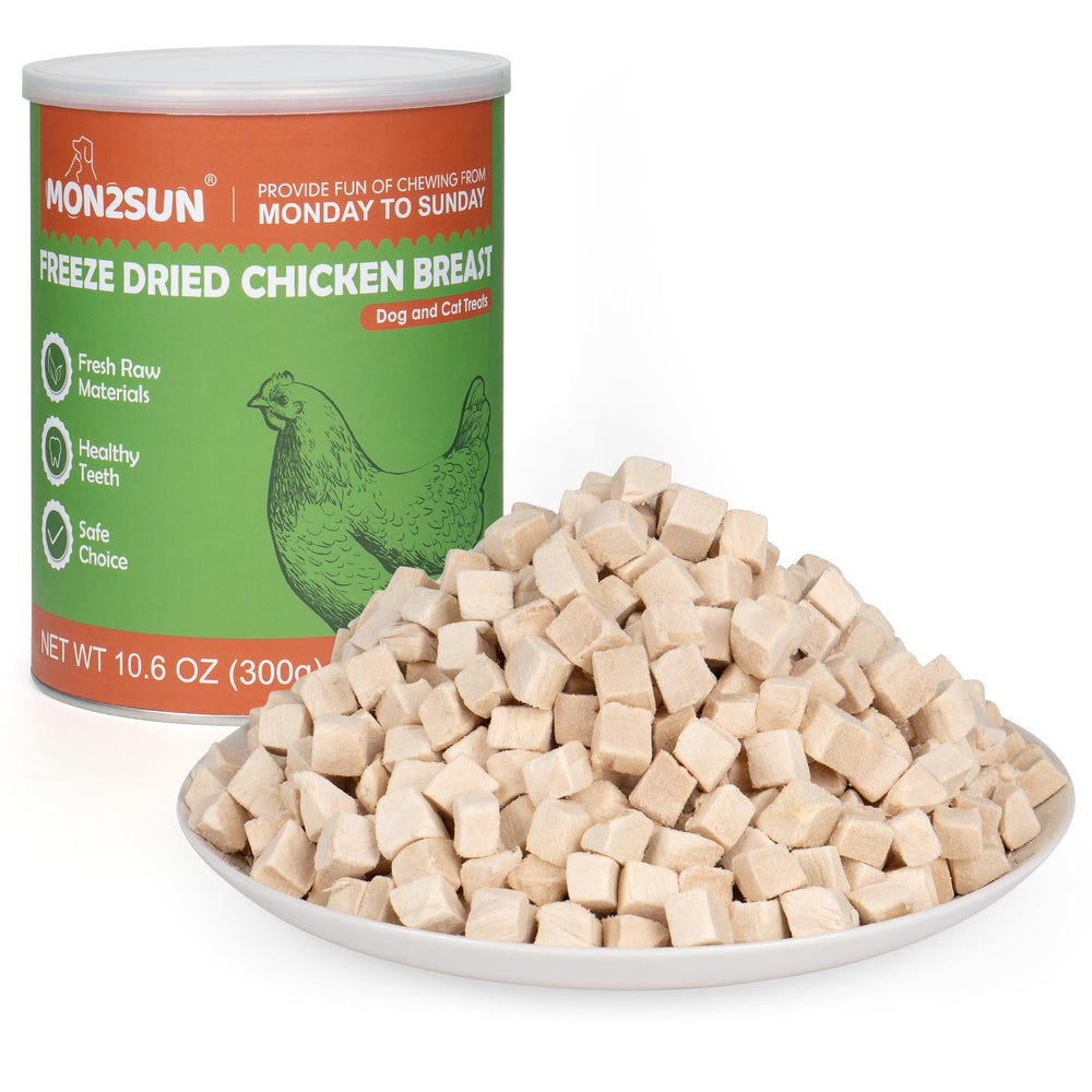 mon2sun pollo liofilizado tratamiento para perros y gatos, cuadradito fácil de manejar