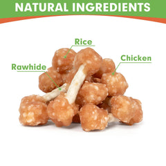 MON2SUN sabor pollo arroz: snack sabroso para razas pequeñas