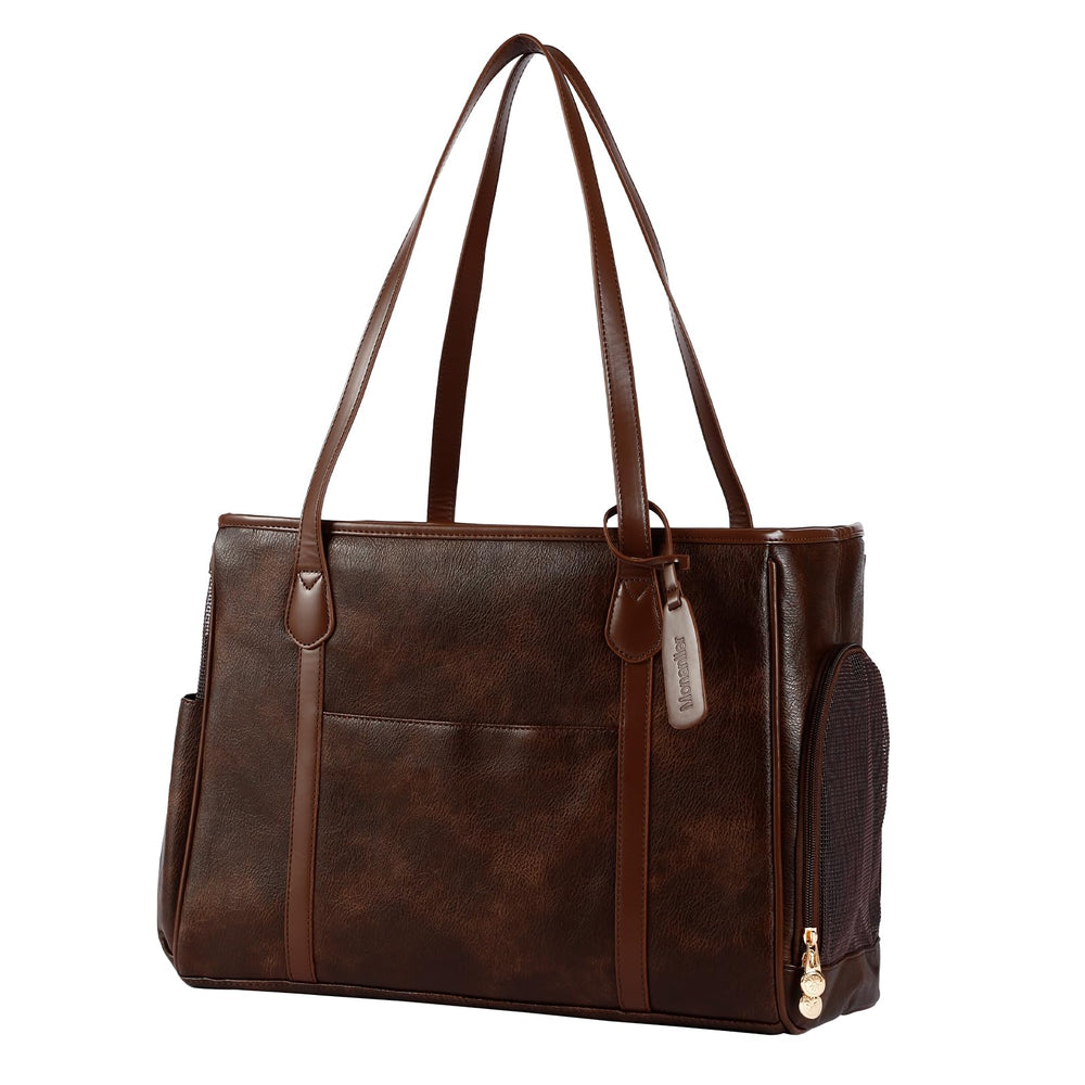 Monanller bolso-portador-perro-pequeno-cuero suave para paseos.