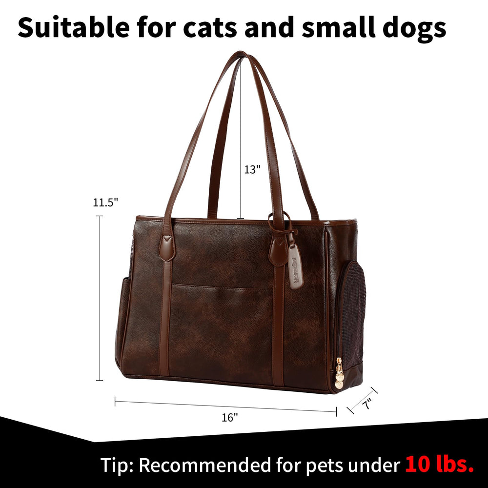 Monanller portador-mascota-cuero-suave, comodidad diaria para gatos y perros pequeños.