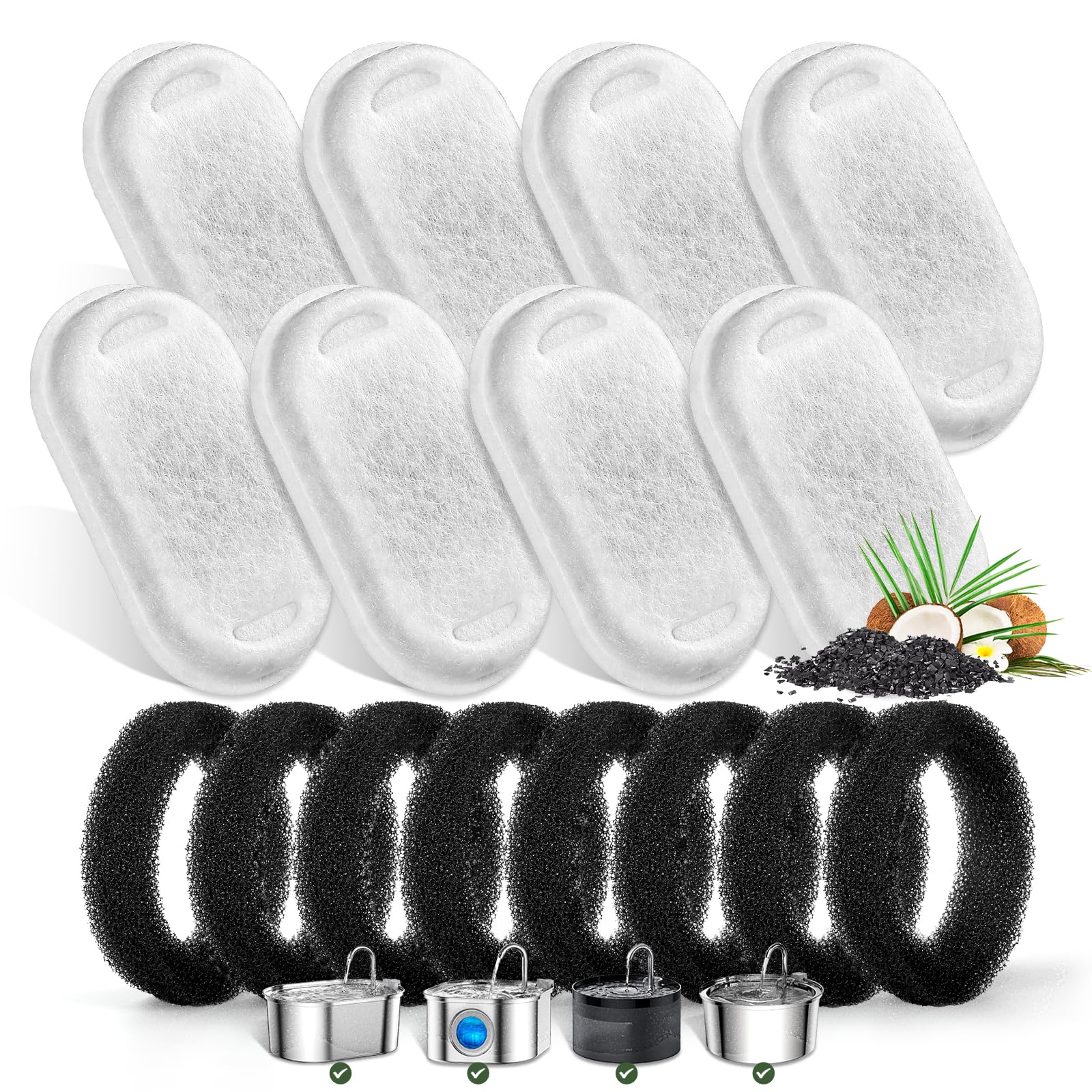 Filtre Monsin pour fontaine chat inox 2L améliore l'eau fraîche.