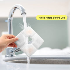 Filtros Monsin compatibles con fuente 84oz cuadrada para gatos, instalación rápida.